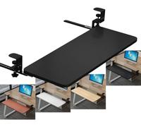 Bandeja ergonómica para teclado debajo del escritorio, plataforma deslizante ajustable con abrazadera en C, cajón de teclado de 52/65/75 cm para el hogar, oficina, escuela, diseño que ahorra espacio