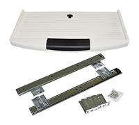 Bandeja ergonómica para teclado, plataforma deslizante ajustable debajo del escritorio, soporte para teclado y mouse que ahorra espacio para oficina en casa, fácil de mover (beige)