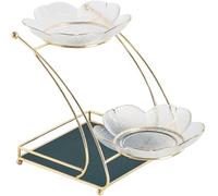 Bandeja escalonada para servir, moderna bandeja para cupcakes con estante de metal dorado, elegante exhibición de alimentos para decoración del hogar y fiestas