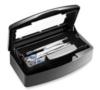 Bandeja Esterilizadora de Plástico para Herramientas de Manicura, Caja Desinfectante sin Electricidad para Pinzas, Extensiones y Utensilios de Uñas, para Esteticistas y Salones de Belleza (Negro)