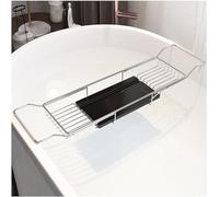 Bandeja extensible de acero inoxidable para bañera con tabla de mármol, para ducha relajante y uso doméstico, ideal para comodidad y uso doméstico
