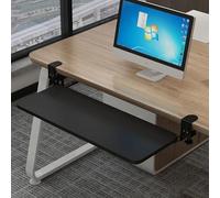 Bandeja extensible para teclado con plataforma deslizante de altura ajustable con cajón extraíble, soporte deslizante de 14 pulgadas para un fácil acceso al teclado y ahorro de espacio.