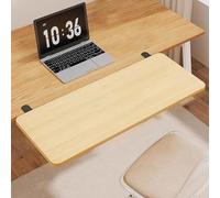 Bandeja extensora de escritorio, estante de extensión de escritorio con abrazadera, soporte ergonómico para codo de computadora para oficina en casa, diseño sin perforaciones, material de madera
