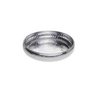 Bandeja Fidan, Estilo Oriental, en Color Plateado, de Aluminio, 34 cm | El diseño de Fidan está realizado en aluminio. Además, 34 cm de ancho, 7 cm de alto y 34 cm de largo definen el formato.