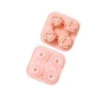 Bandeja Flexible de silicona para cubitos de de tulipanes, molde para bolas de de 4 cavidades fácil de desmoldar para cocinas caseras, herramienta para hornear postres, molde para hornear