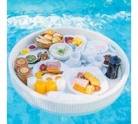 Bandeja flotante de desayuno para piscina, lujosa cesta de sandía para té de la tarde al aire libre, fiestas, bodas, perfecta para comidas al aire libre y fotografía