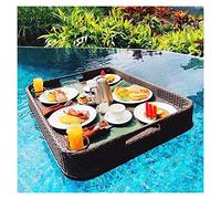 Bandeja Flotante de Lujo para Servir, Mesa de Billar, Bandeja Flotante de ratán Tejido, Mesa y Barra Flotante de Lujo para Bancos de Arena, spas y Fiestas, Bandeja Flotante
