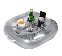 Bandeja Flotante Inflable Piscina de 6 Agujeros, Posavasos Piscina Mesa, Reutilizable, Duradero, Fácil de Usar, Flotante Bar Soporte Hinchable, para Bebidas Frutas Posavasos, Verano SPA Playa Fiesta