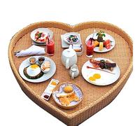Bandeja flotante para piscina, flotadores de piscina para adultos, para bares de arena, spas, baños y fiestas, bandeja tejida de ratán para servir bebidas y almuerzo, color beige