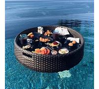 Bandeja flotante para servir piscina, soporte redondo para bebidas y alimentos, ideal para bancos de arena y piscinas, perfecta para adultos