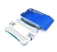 Bandeja For Cirugía Médica Y Dental, Caja De Esterilización Instrumentos Aleación Aluminio,Resistencia Altas Temperaturas Y Altas Presiones,Con Almohadilla Silicona(Double tier,13in*9.8in*2.8in)