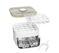 Bandeja for cubitos de hielo de 2 capas con tapa, gran capacidad, ahorro de espacio for uso diario en congeladores pequeños,For Home Kitchen Use(White)