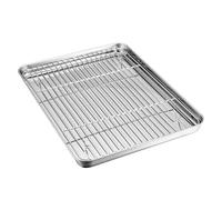 Bandeja For Hornear Con Rejilla De Enfriamiento Extraíble, De Acero Inoxidable, No Tóxica, Apta For Horno Y Barbacoa. Apto For Lavavajillas.(S 23x17CM)