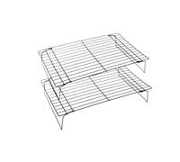 Bandeja for hornear de acero inoxidable de 3 capas, plegable, antiadherente, con rejilla for enfriar pasteles, for horno, pizza, pan, barbacoa, cocina(2 layer A)