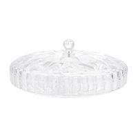 Bandeja for Servir refrigerios, Bandeja de Frutas Dividida, Bandeja Transparente for Servir refrigerios con Tapa, Plato Redondo de Cristal for Dulces for Frutas secas, nueces, Dulces, Galletas (ámbar