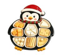 Bandeja Fruta Navidad Linda Fuente Dividida para Postres Frutas y | Fuentes para postre navideñas decorativas Para queso frutos secos aperitivos fiesta navideña reunión familiar mesa de I