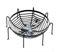 Bandeja Frutas Halloween Telaraña 32cm Plástico Naranja