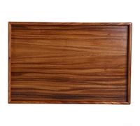 Bandeja funcional de madera de nogal para servir té, café, postres y frutas con una estética minimalista que combina con varios temas de decoración (45 x 35 x 2,6 cm)