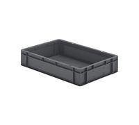 Bandeja gerbable normas Europe con paredes y fondo PLEINS - L x l x h 600 x 400 x 120 mm - gris