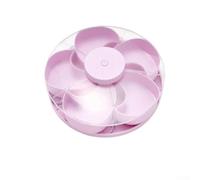 Bandeja giratoria de 5 compartimentos, bandeja de servir Lazy Susan de 25 cm con base antideslizante y tapa de bloqueo, caja de frutas vegetales de plástico apta para lavavajillas para fiestas y