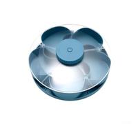 Bandeja giratoria de 5 compartimentos, bandeja de servir Lazy Susan de 25 cm con base antideslizante y tapa de bloqueo, caja de frutas vegetales de plástico apta para lavavajillas para fiestas y