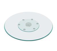 Bandeja giratoria de cristal para mesa de comedor, giro silencioso y suave con soporte de seis ruedas, perfecta para un fácil acceso a condimentos y especias