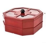 Bandeja giratoria de frutas con tapa, organizador de aperitivos de varios niveles para frutos secos y caramelos, bandeja cuadrada moderna para servir mesa de sala de estar de 30 cm (B)