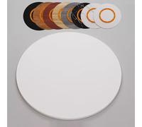 Bandeja giratoria de madera grande de 28 pulgadas para mesa de comedor y cocina, solución de servir perfecta para servir de giro silencioso, 70 cm, bandeja redonda blanca