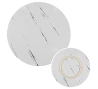 Bandeja giratoria de Madera marmolada para Mesa de Comedor, Bandeja para Servir, Organizador Redondo Extragrande de 48 Pulgadas (Blanco mármol, 70 cm (27 Pulgadas))
