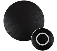 Bandeja giratoria de Madera marmolada para Mesa de Comedor, Bandeja para Servir, Organizador Redondo Extragrande de 48 Pulgadas (Negro, 90 cm (36 Pulgadas))