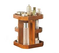 Bandeja giratoria de madera para hombre con función de giro de 360 grados y compartimentos de 3 niveles para relojes colonia y accesorios pequeños (prismático)