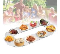 Bandeja Giratoria For Servir, Plato Giratorio Manual De 360° For Mesas Rectangulares O Alargadas, Ideal For Fiestas, Reuniones Y Picnics, con Riel Deslizante Suave.(1.2M/3.9ft)