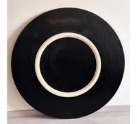 Bandeja giratoria grande de madera maciza para mesa de comedor y centro de mesa de cocina, diseño de mármol negro, 25 cm, perfecta para entretenimiento