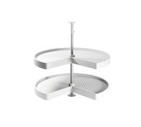 Bandeja giratoria - Juego de bandejas de plástico y Aluminio, 3/4, para módulo de 900 mm, Color Blanco, Ideal para optimizar el Espacio.