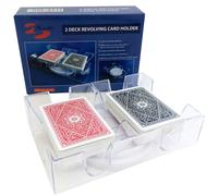 Bandeja giratoria para naipes Yuanhe de 2 barajas y soporte para cartas