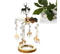 Bandeja giratoria para Velas - Acero Inoxidable de 9x22 cm, portavelas Tipo carrusel, Soporte de exhibición Giratorio decoración del hogar, Centro de Mesa para Fiestas, cafetería, Bar,