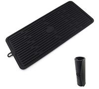 Bandeja goteo para cocina, rejilla goteo silicona negra (44 x 20 cm), escurreplatos antideslizante, resistente al calor y apto para lavavajillas, para la bandeja cubiertos, vajilla, botellas.