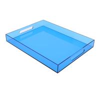 Bandeja grande de acrílico para servir, mesa de café otomana decorativa con asas, decoración de alimentos, té, frutas, cena, aperitivos, almuerzo, postre, bebida, para bar, cocina, fiesta, 17 x 13