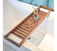 Bandeja grande de nogal para bañera, accesorio de spa de 31 x 6 pulgadas, diseño versátil de listones para mujeres, mesa de baño relajante para una mejor experiencia de autocuidado