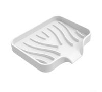 Bandeja grande de silicona antideslizante para jabón, 12 x 10 cm (blanco) | Drenaje optimizado, mantiene seco, evita el barro, para grandes jabones, duchas y bañeras