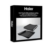 Bandeja Haier 2 en 1 para hornos: versátil bandeja para barbacoa y cocción al vapor con diseño cóncavo/convexo único, amplía tus posibilidades de cocción, 320 x 376 mm