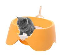 Bandeja higiénica para gatos con apertura profunda, bandeja para excrementos con borde elevado, estructura antigoteo fácil de lavar, accesorio ligero para