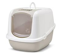 Bandeja higiénica XXL para gatos Nestor Jumbo, color blanco y beige, especial para razas grandes de gatos