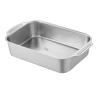 Bandeja Horno Acero Inoxidable, Bandejas Acero Inoxidable 316 con Doble Asa para Pasteles, Pan, Pescado y Verduras(50x31x8 cm/20x12x3 in)