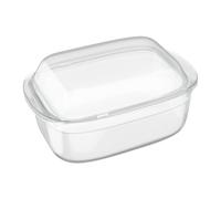 Relaxdays Bandeja de Horno, Cazuela Cristal con Tapa, 4,5 L, Lasañera Vidrio, Apta para Lavavajillas, Transparente