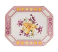 Bandeja Idyllia, Porcelana, Motivo de impresión de cristal, flor, Grande, Rosa OS