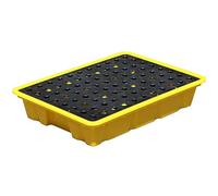 Bandeja industrial de contención de derrames, diseño a prueba de fugas con rejilla superior plana para mayor seguridad, soporta carga resistente de 50 kg, ideal para gestión de materiales peligrosos