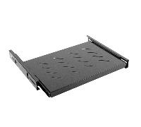 Estantería ajustable Lanberg AK-1006-B 1U metálica negra 465x347 mm 60kg para armario 19"