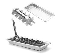 Bandeja, Maker, Freezer Square Cubes, Stainless Steel, Sophisticated Craftsmanship, Easy to Clean, Mold Making for Milk and Drink Cooling, 11.25x4.75 inches