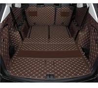 Bandeja Maletero Alfombrilla Cuero Maletero Coche Revestimiento Carga para VW para Atlas 2017 2018 2019 2020 para Teramont Accesorios Cubiertas Diseño Interior Alfombrilla para Maletero(Café)